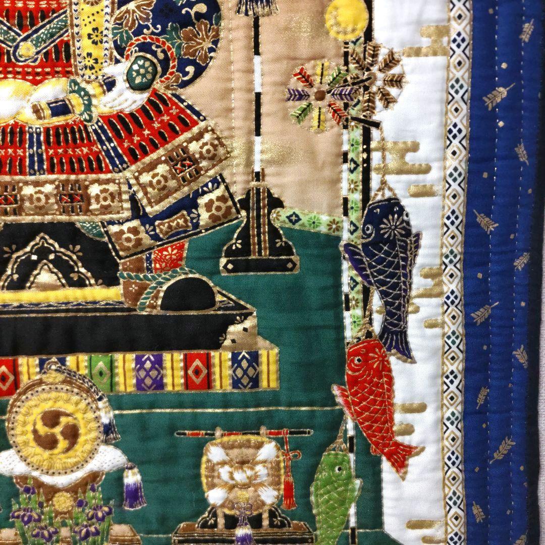 ✨④端午の節句パネル生地タペストリー[金糸使用]✨パッチワークキルトハンドメイド