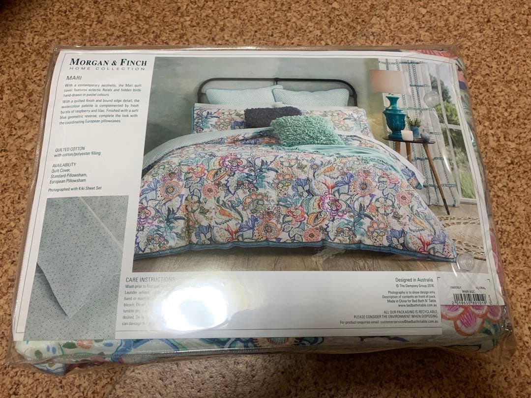 BED BATH N' TABLE 掛け布団カバー　キルティング　シングル　花