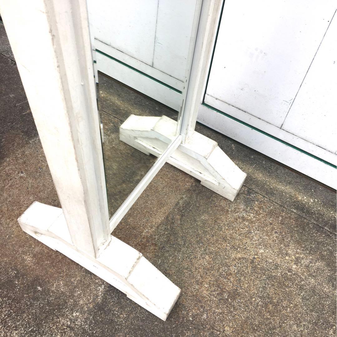 名古屋限定送料無料！　アンティーク調スタンドミラー　姿見　両面　鏡　大型