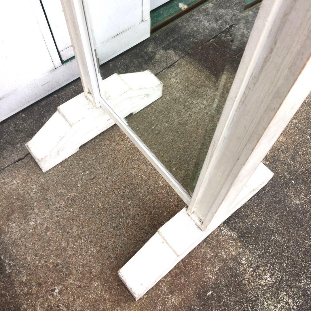 名古屋限定送料無料！　アンティーク調スタンドミラー　姿見　両面　鏡　大型