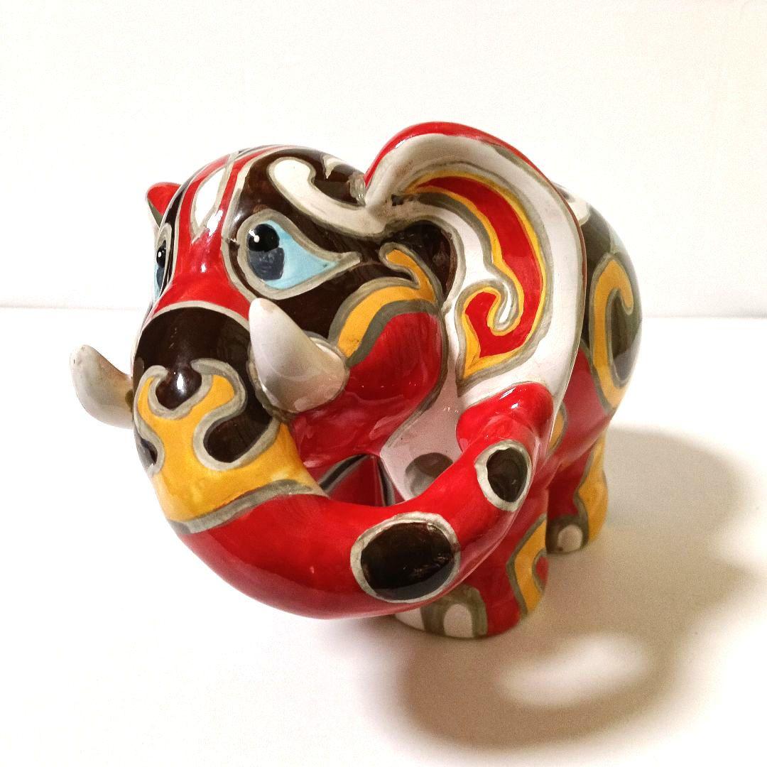 ヴィンテージ サイケデリックアート アニマルオブジェ バンク 貯金箱