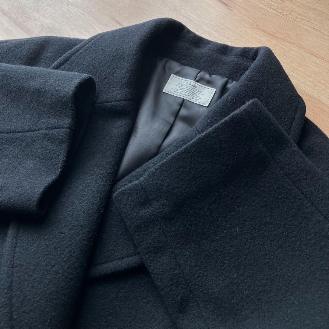 【2023AW】relume 尾州ウールショートPコート 36 黒