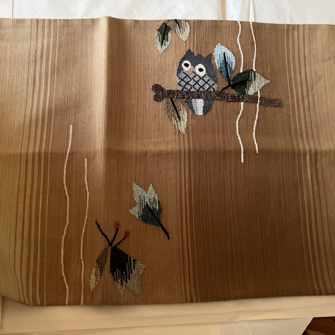 K*O様 フクロウ刺繍の黒い小紋着物　袋帯