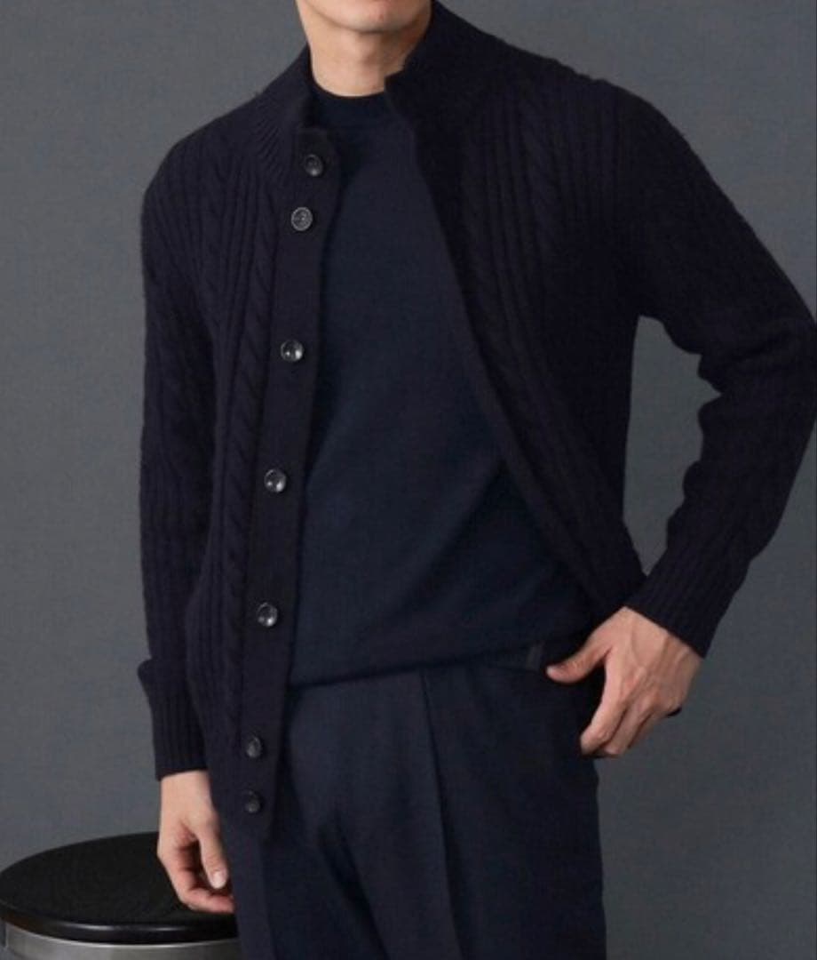 【新品】BAFY BEAMS F 別注 ケーブルスタンドカラー ニット セーター