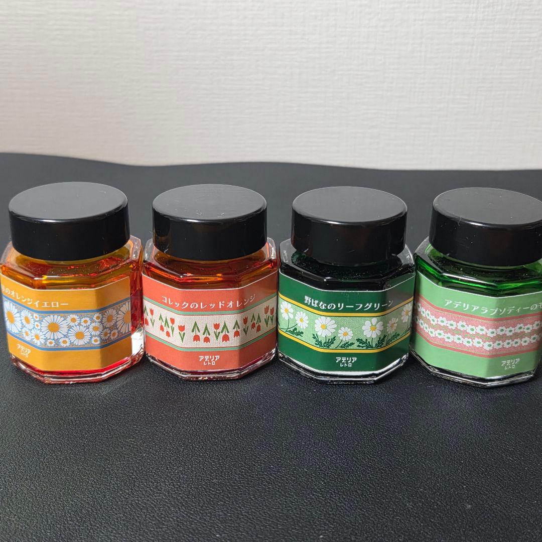 インク つけペン セット【色彩雫】【アデリアレトロ】【ホコロ】