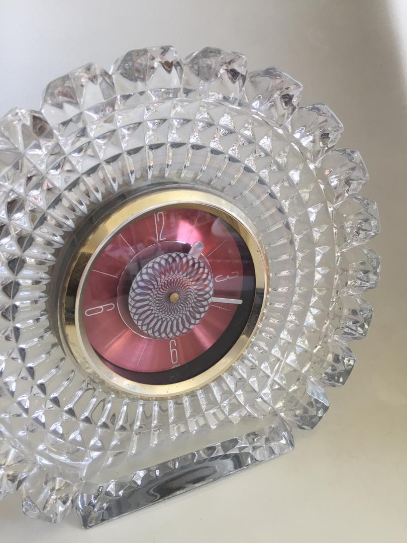 ビンテージ ガラス イリュージョン 時計 スペースエイジ ミステリーダイヤル