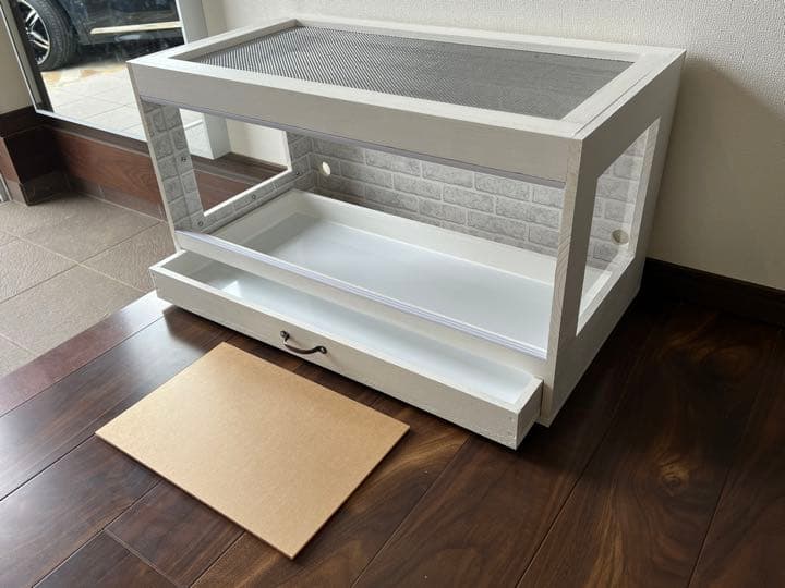 送料込　ハリネズミ　ハムスター　木製ケージ　引き出し付　小動物　カスタムベースに