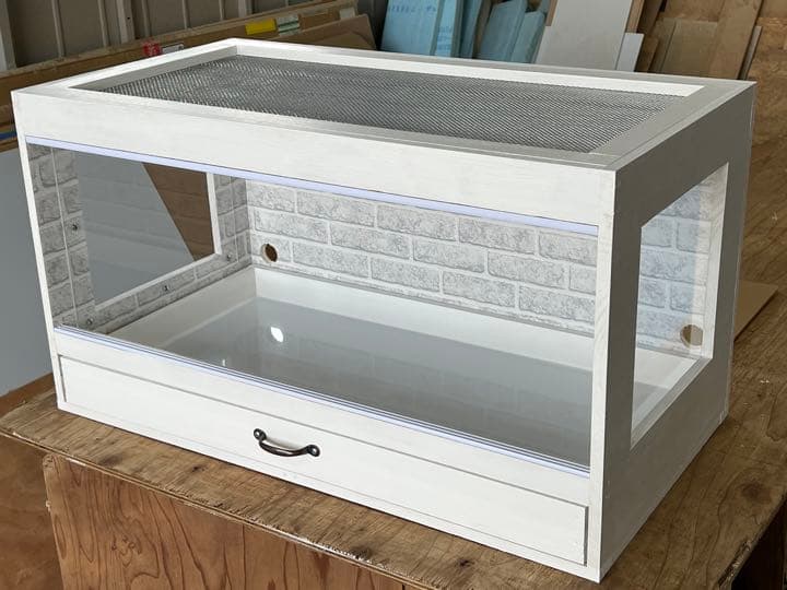 送料込　ハリネズミ　ハムスター　木製ケージ　引き出し付　小動物　カスタムベースに