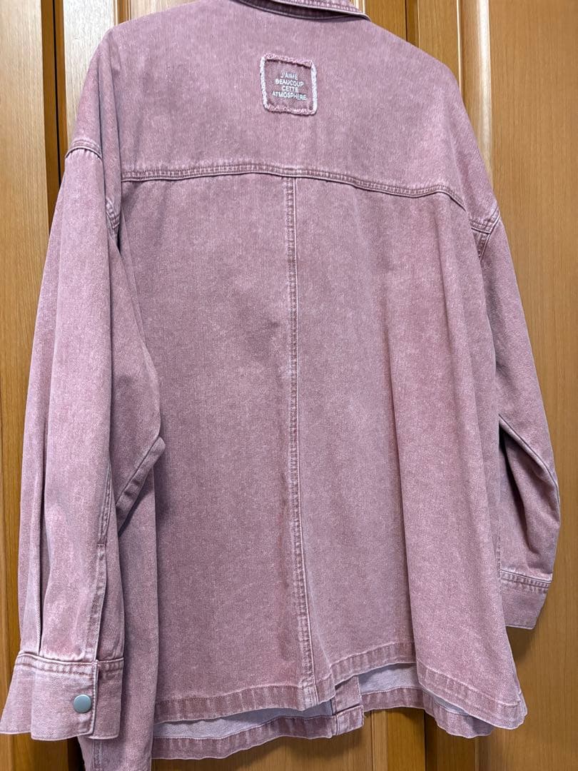 人気　LEPSIM レプシィム　フリンジパッチ BIGデニムシャツ