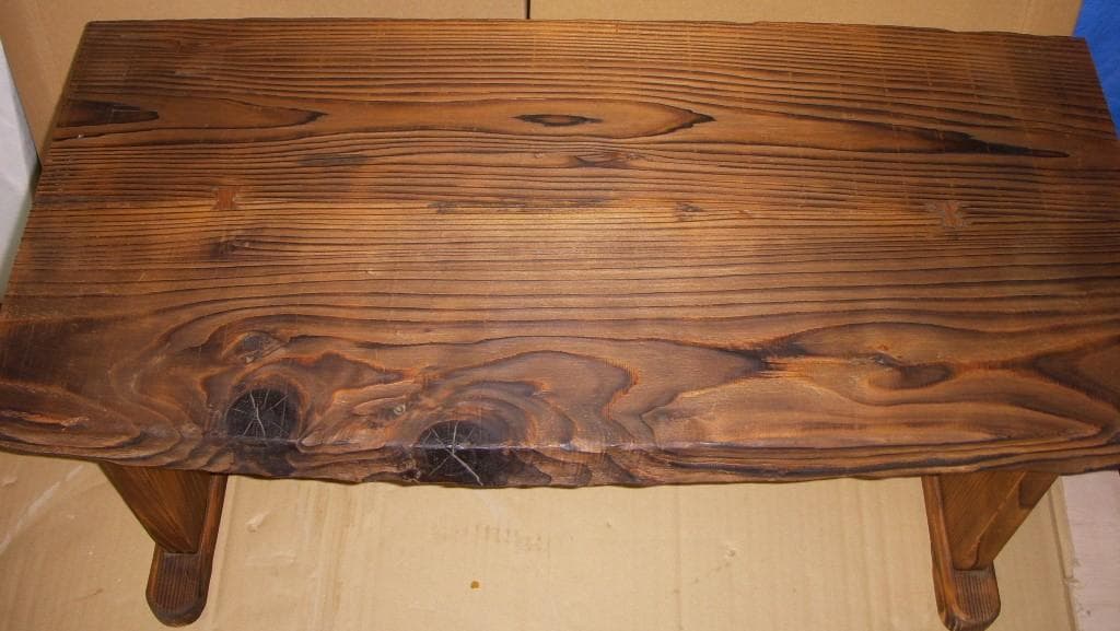 和風センターテーブル焼杉（ハンドメイド）