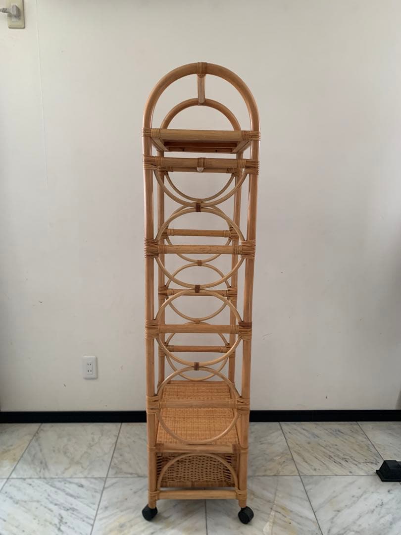 【yuさん専用】ラタン　籐　収納棚　ラック　アーチ型　ラタン家具　ビンテージ