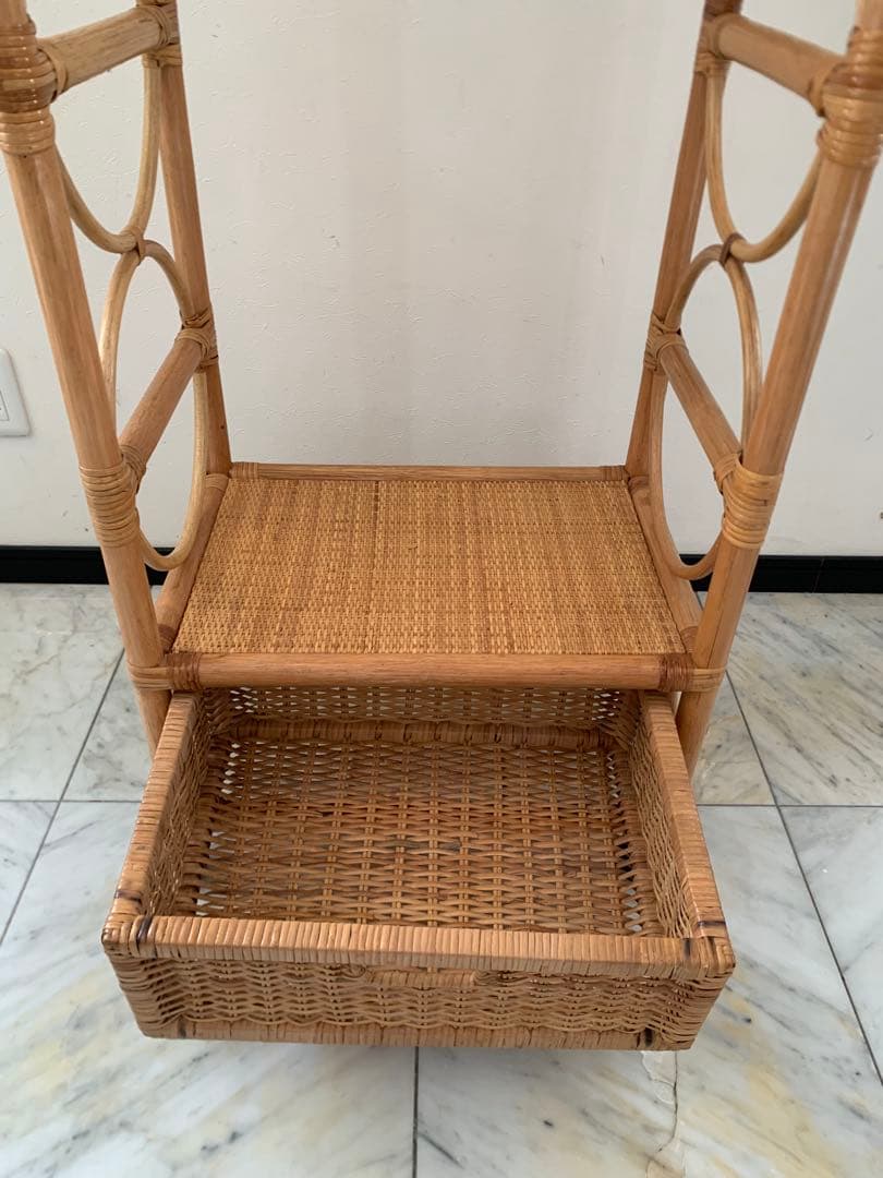 【yuさん専用】ラタン　籐　収納棚　ラック　アーチ型　ラタン家具　ビンテージ