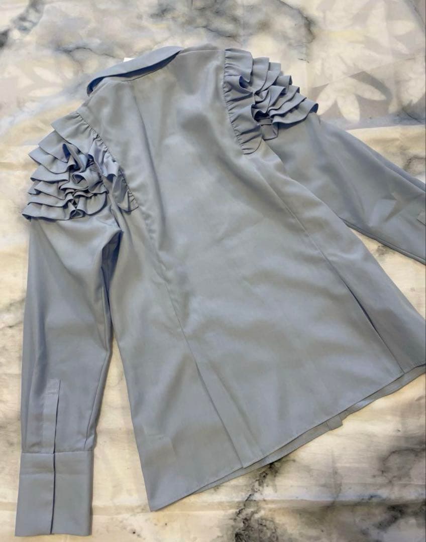 【新品未使用 HANAEMORI×セルフォード】フリルショルダーブラウス