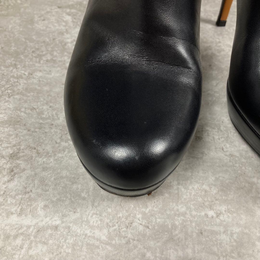 GUCCI グッチ　レザー　ロングブーツ　37.5 バンブー　フリンジ　チャーム