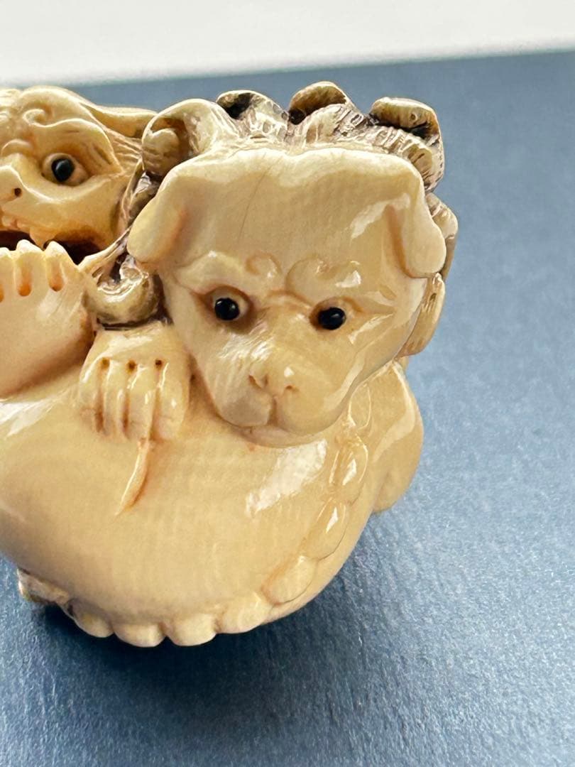 ✨【根付け】　狛犬　骨董　時代物 　⭐️古美術