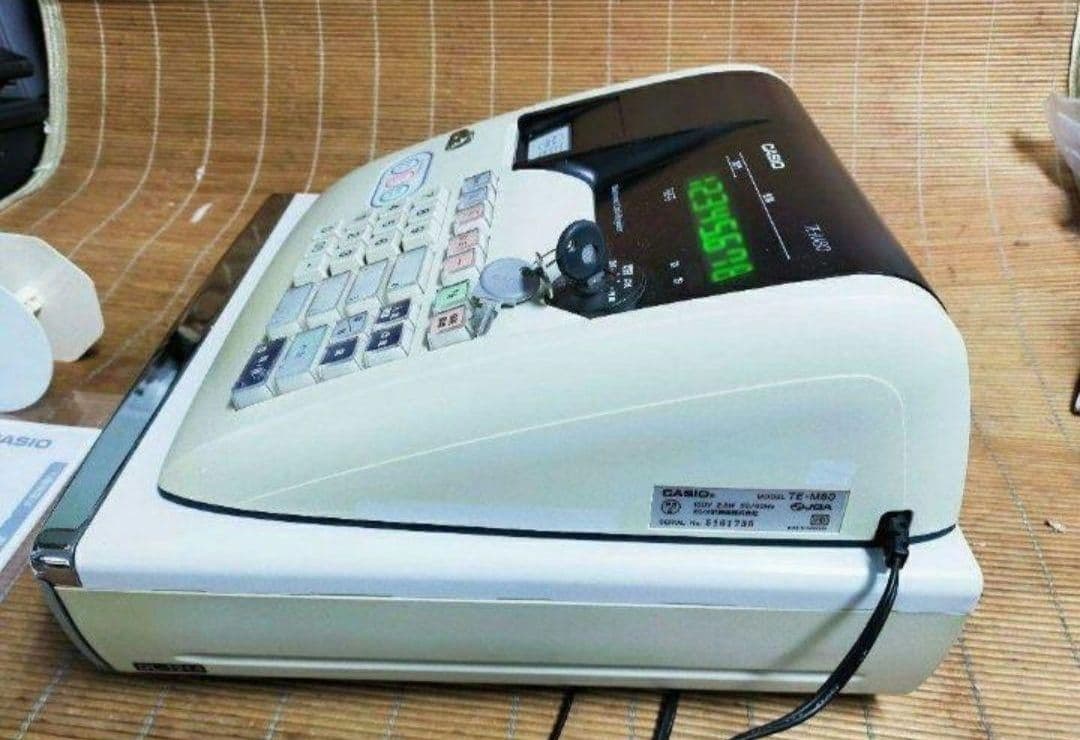 カシオレジスター　TE-M80　中古品　人気機種感熱紙　送料無料　801235