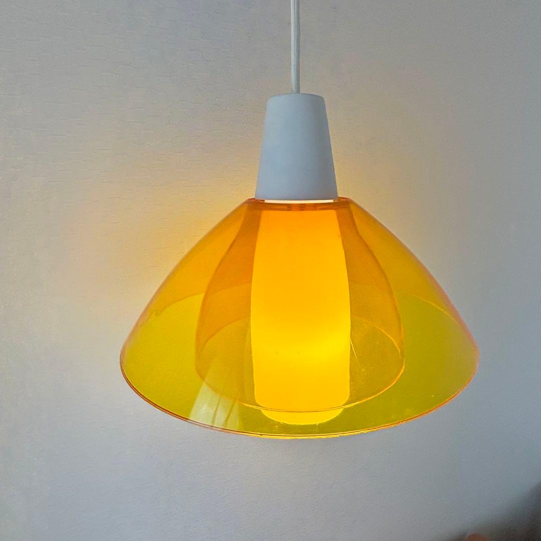 ペンダントライト 吊照明 イエロー レトロ ミッドセンチュリー スペースエイジ