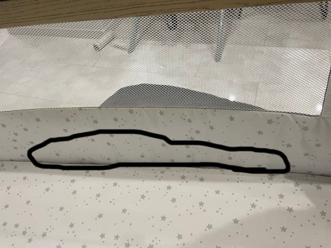 本日15時までです【新品・未使用】訳あり　HZDMJ ベビーベッド　グレー