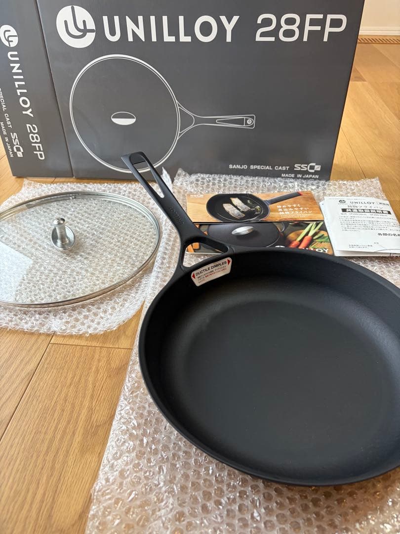 UNILLOY 28FP フライパン 28cm 蓋付き　直火・IH対応
