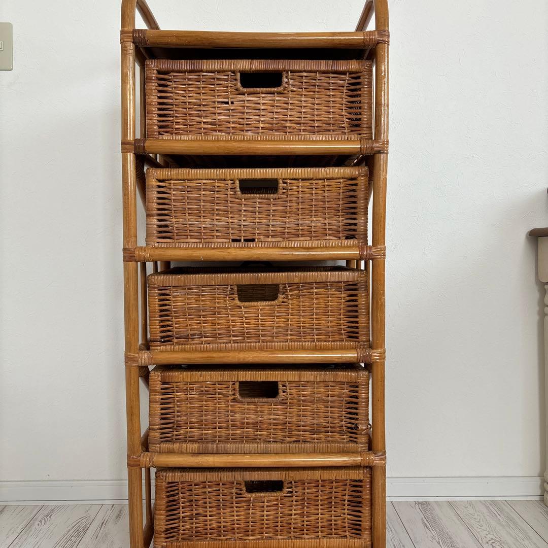 古物　ラタンチェスト　昭和レトロ