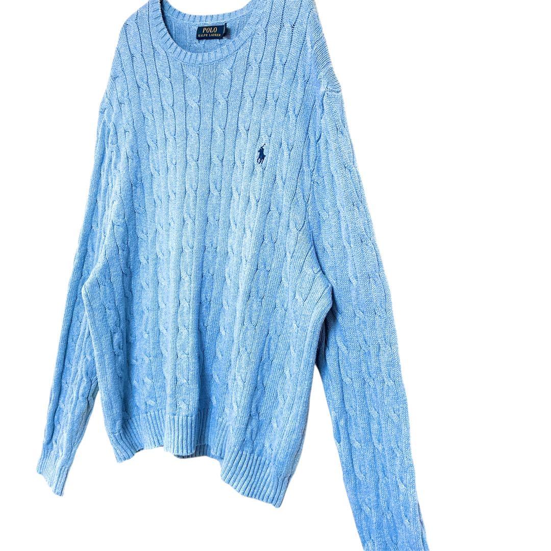 ✨極美品✨2XL✨ポロバイラルフローレン　ケーブルニット編み　ビッグセーター
