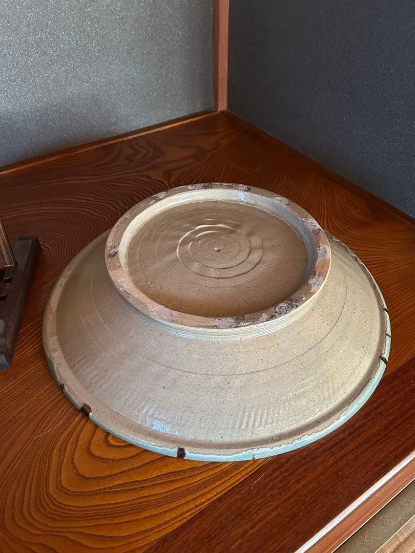 【一点モノ‼️】最高級　青柿流皿　大皿　飾り皿　インテリア　和室 花模様 絵皿