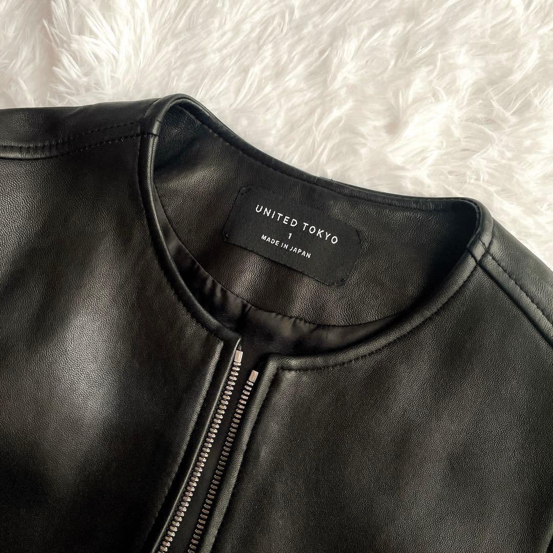 極美品⭐︎UNITED TOKYO ラムレザー 黒 シングルライダース ジャケット