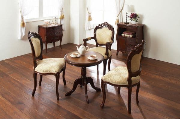 アンティーク調電話台/ファックス台 【幅60cm ブラウン】 木製/マホガニー