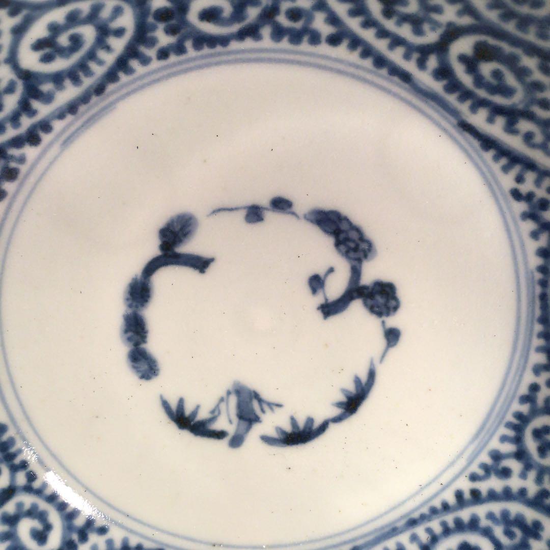 A344 古伊万里　染付　蛸唐草紋様　膾皿　　4客