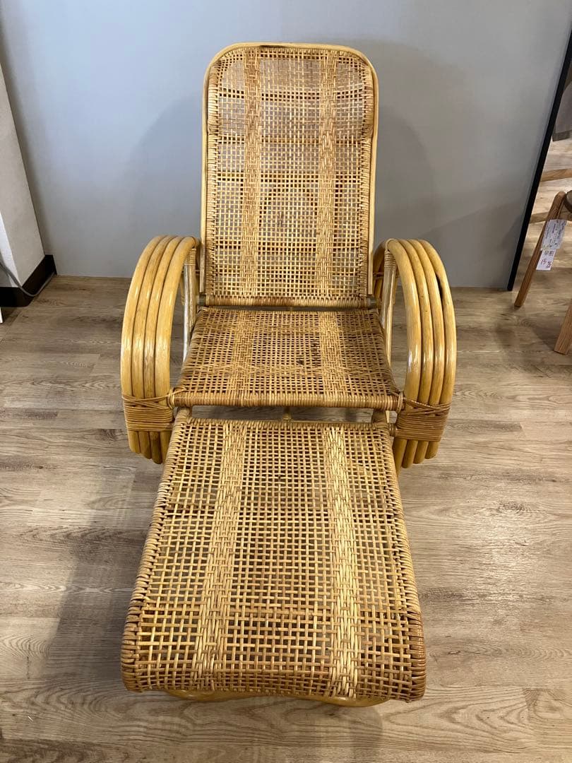 ラタン　リクライニングチェア　ジャンク品
