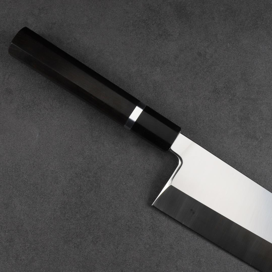 7270 究極の出刃包丁 尺 刺身包丁 解体包丁 黒檀黒水牛角一本銀巻八角柄