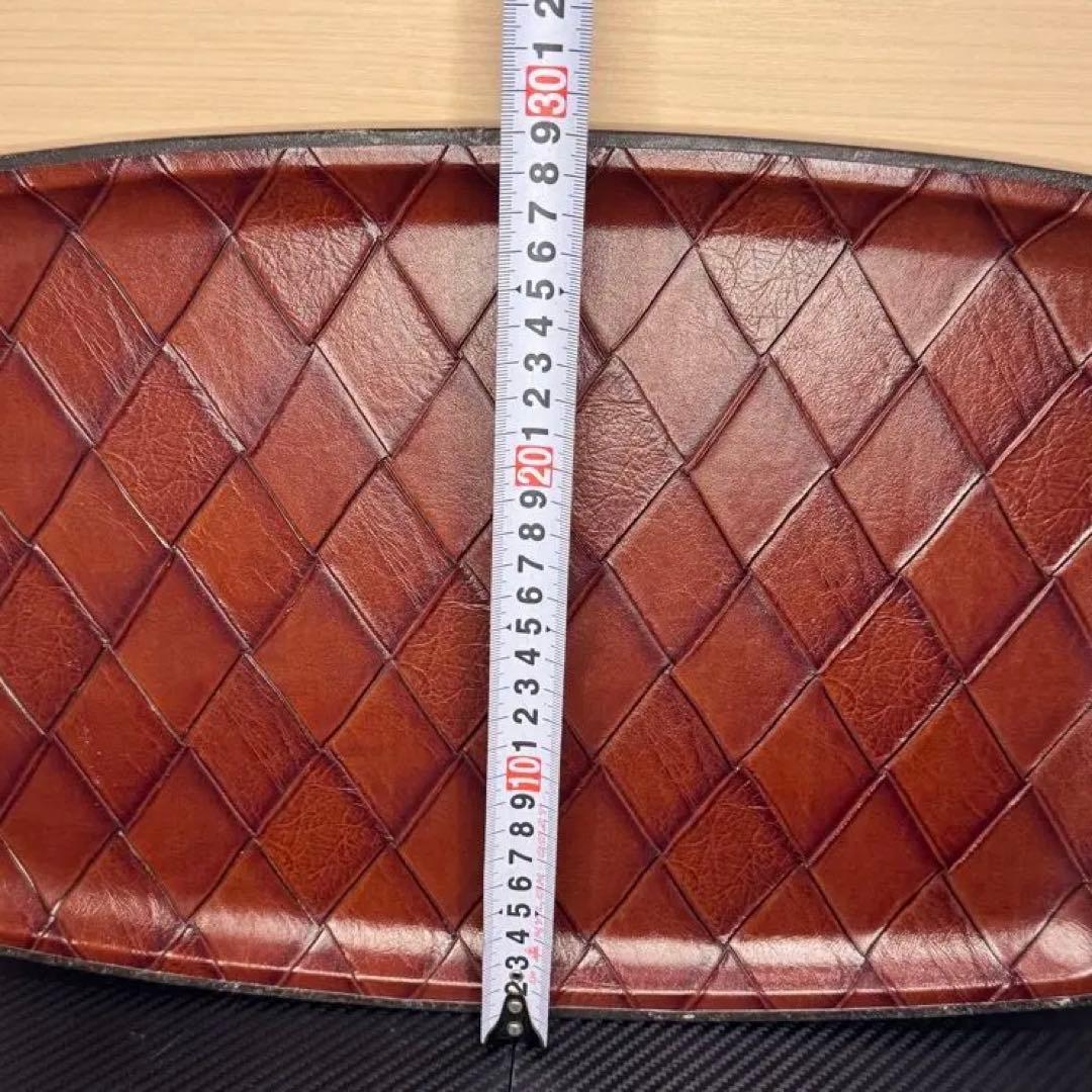 【超希少‼️】昭和 当時物 レザー製 高級感 トレイ アンティーク 工芸品 食器