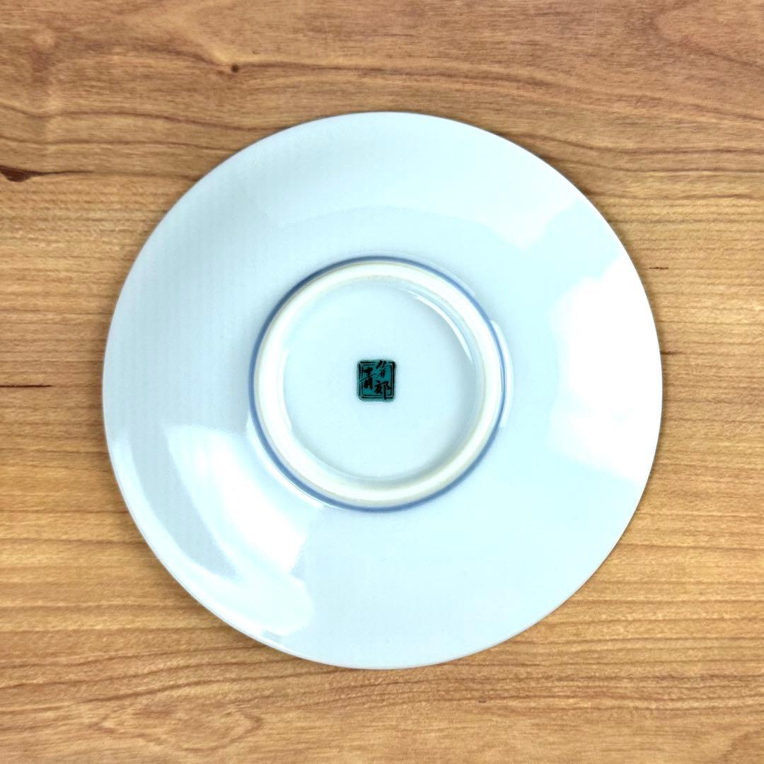 九谷焼　新品　4号皿　波　葛飾北斎　小皿　6枚　青郊窯