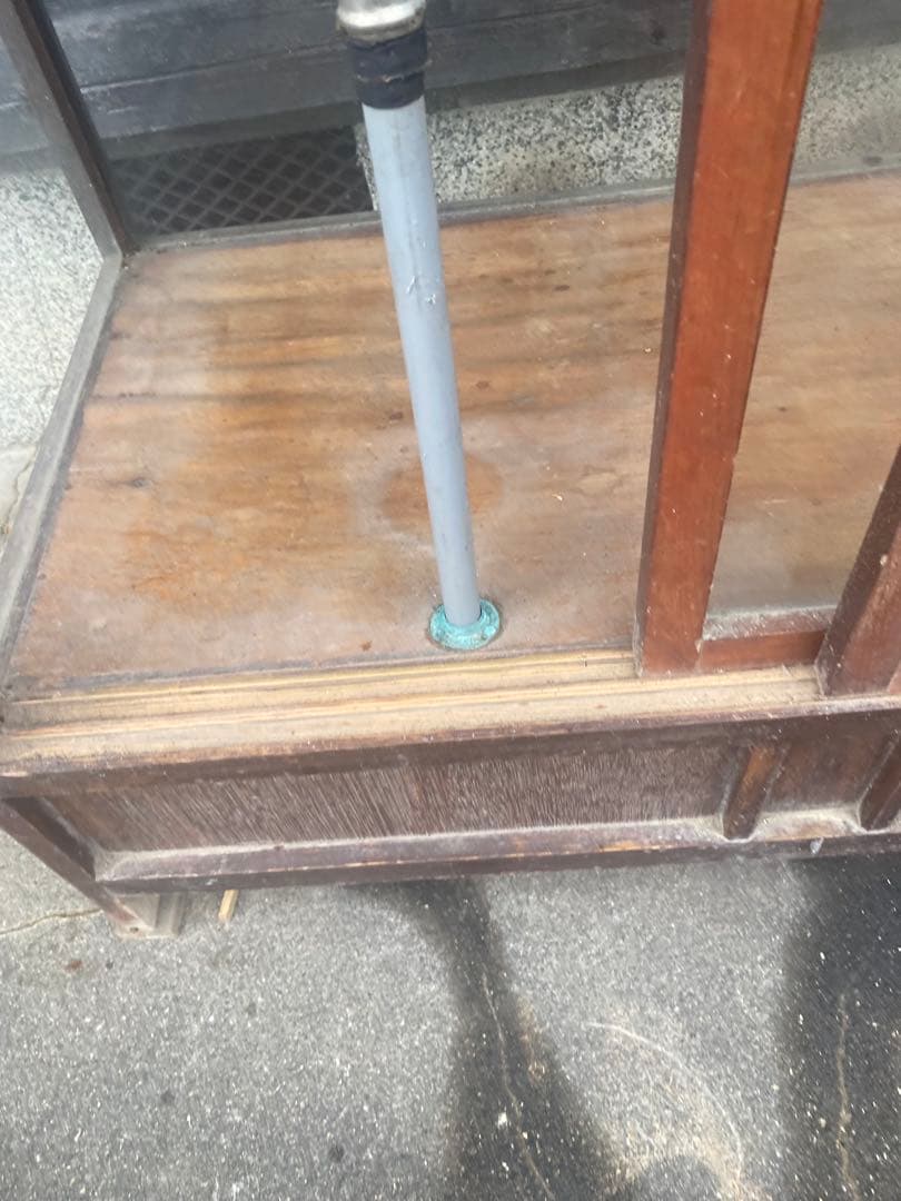 木製ガラスケース 2段　ショーケース　昭和レトロ　飾り棚　店舗用品