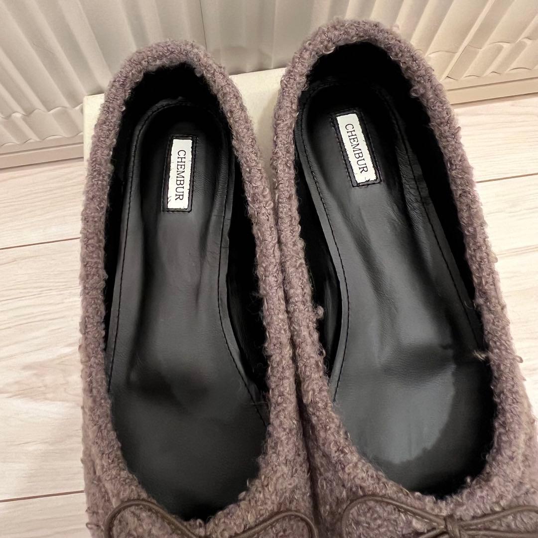 未使用✨chembur チェンバー フラットシューズ ボア 23h 23.5