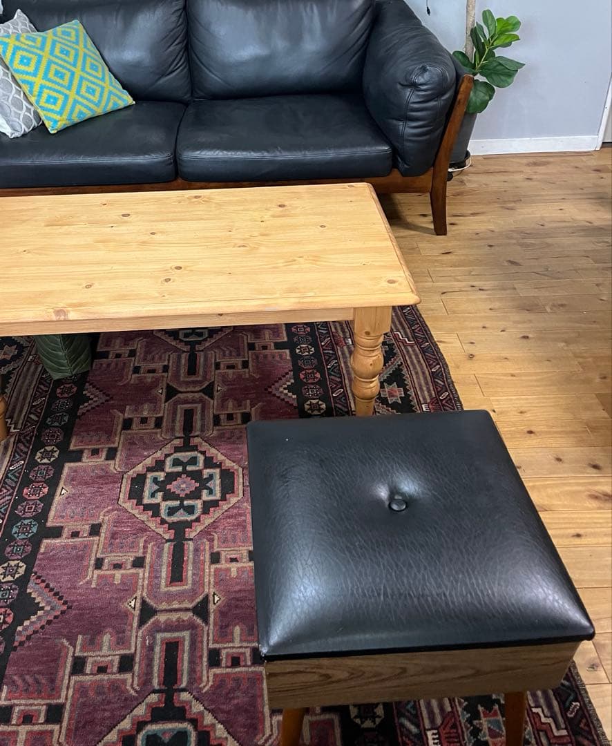 お値下げイギリス　ミッドセンチュリー　スツール裁縫箱　ビンテージ　北欧風