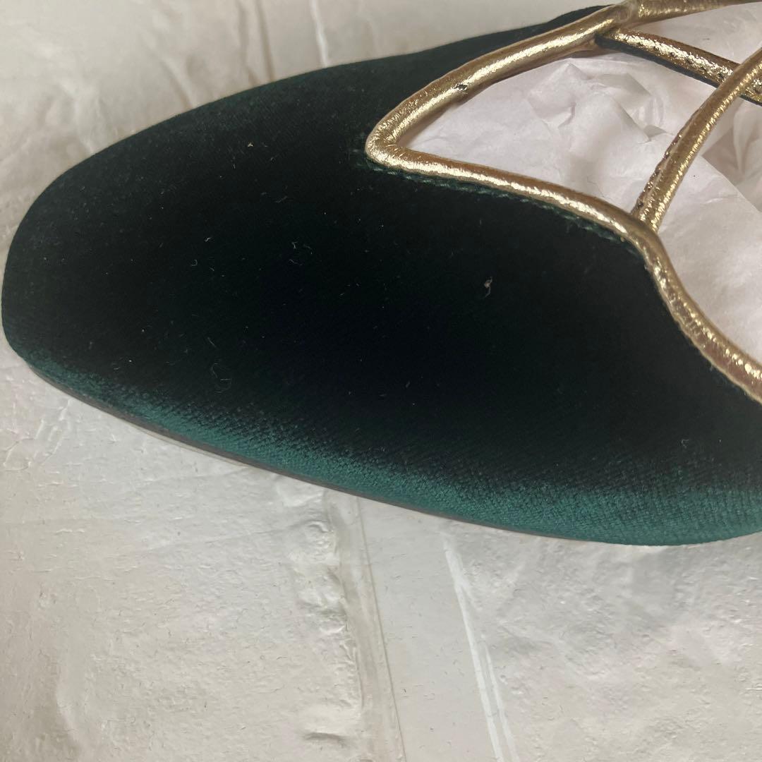 【新品】ネブローニ　ベルベット　サンダル　グリーン　37
