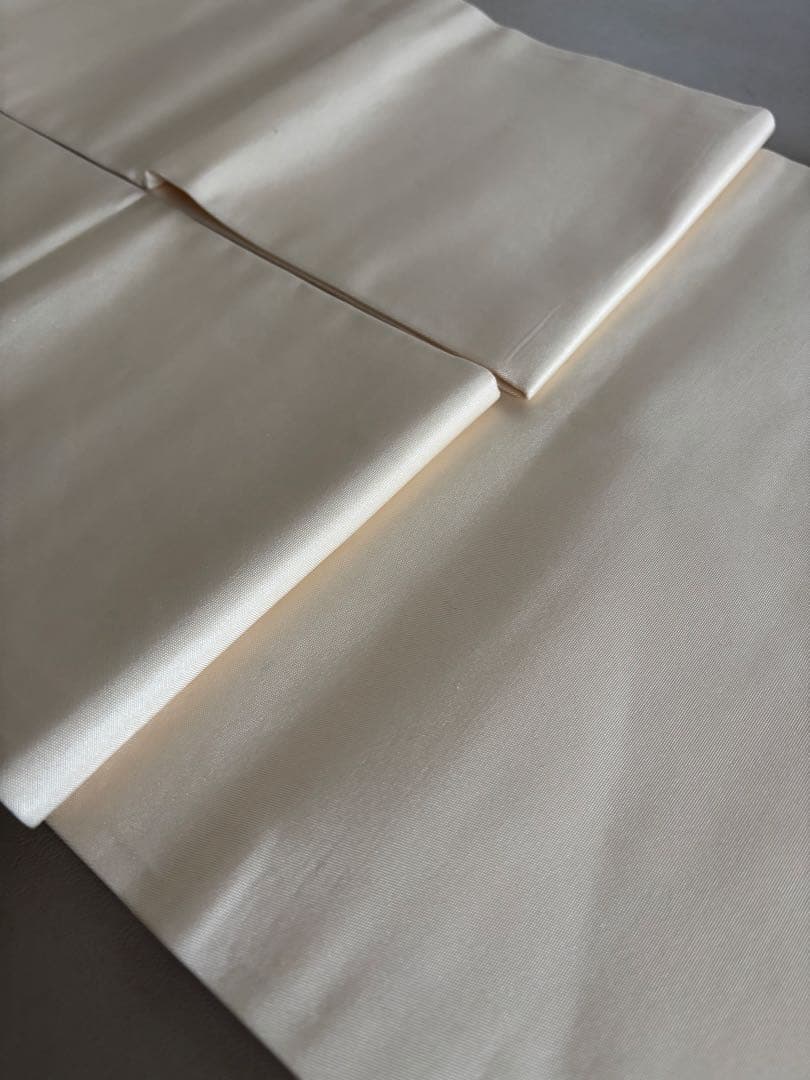 〈お楽しみ価格〉アイボリー ブルー華文 花唐草紋意匠 正絹 九寸名古屋帯 美品