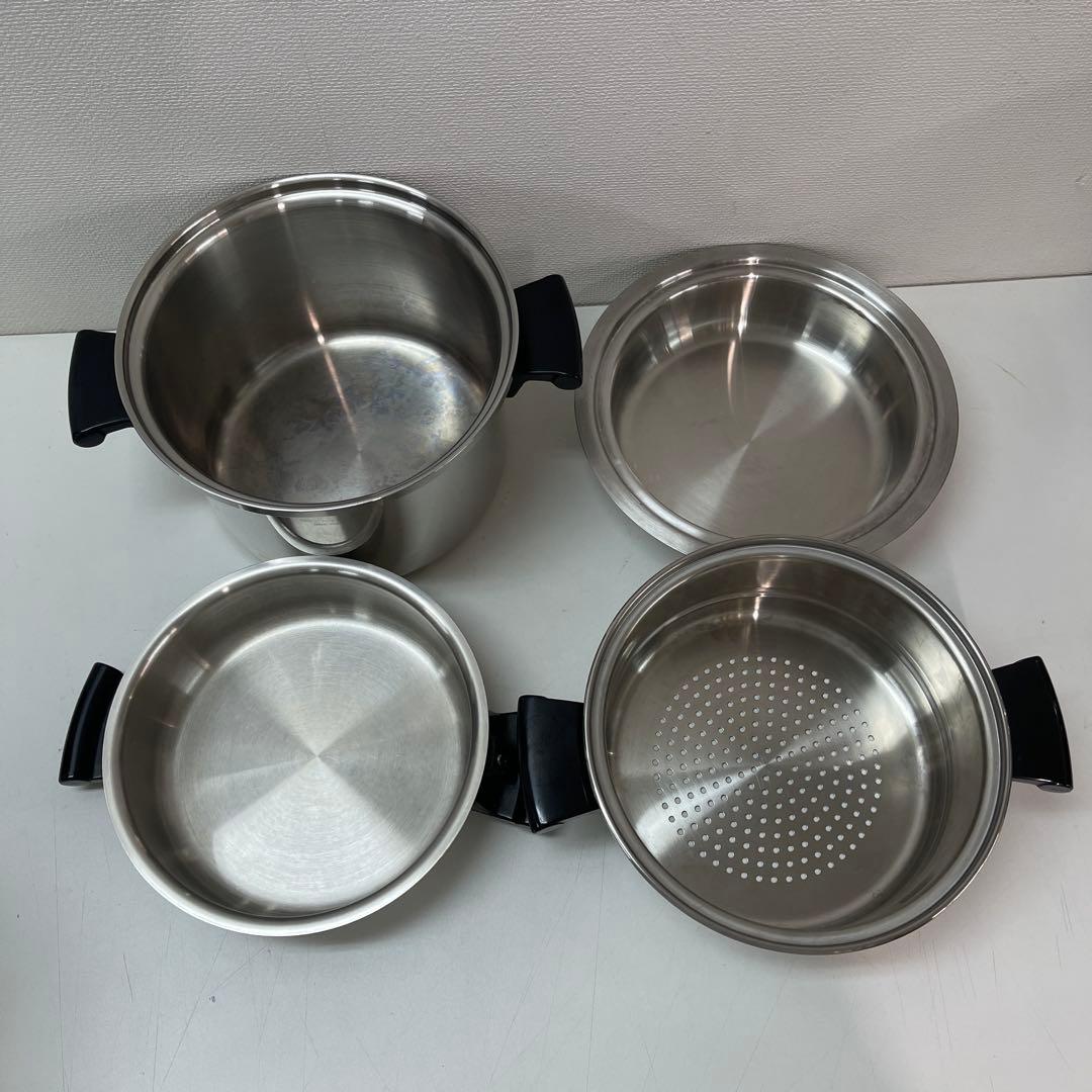 アムウェイ ステンレス シチューパン鍋　4点セット　直径21.5センチ