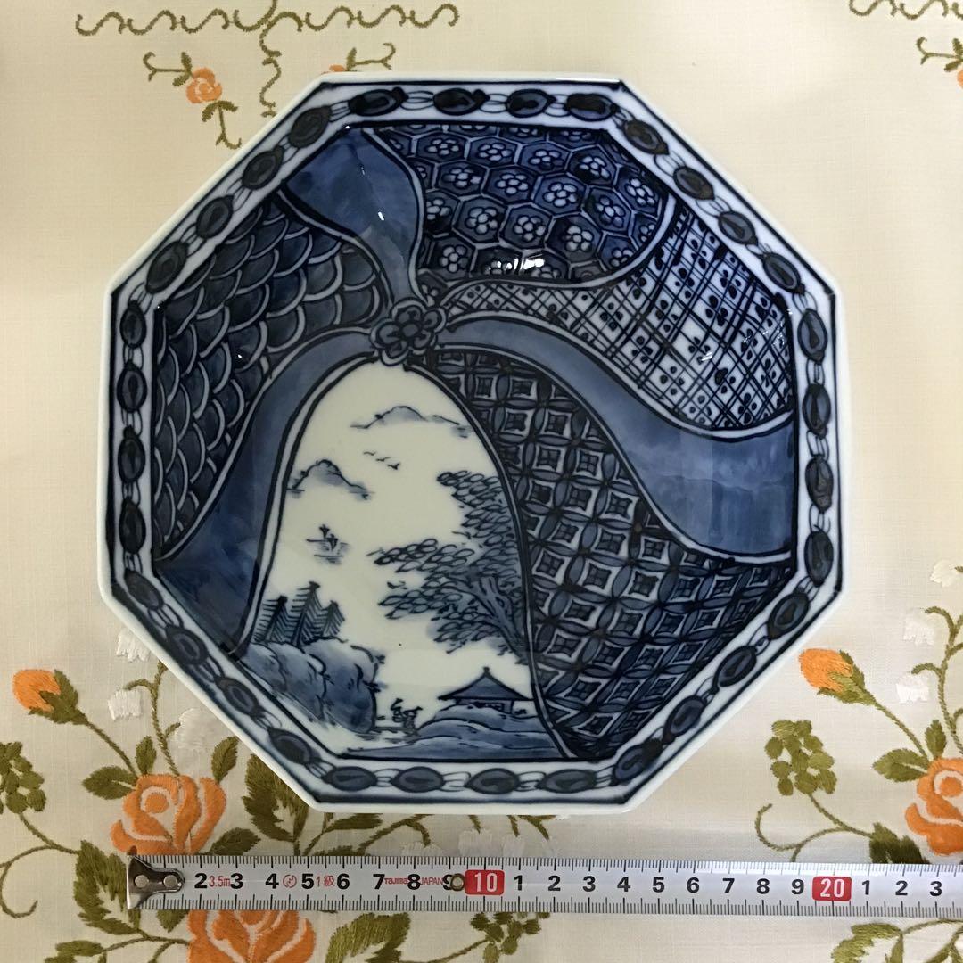 食器　三河内焼　平戸松山　八角皿　大1枚小5枚　小鉢　小皿　大鉢