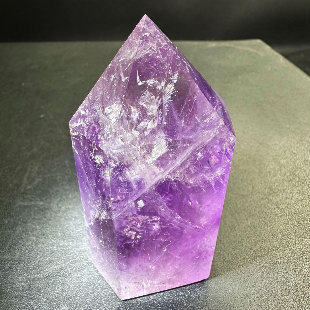 高品質❗️レインボー☆アメジスト 六角柱 パワーストーン天然石 原石A1061