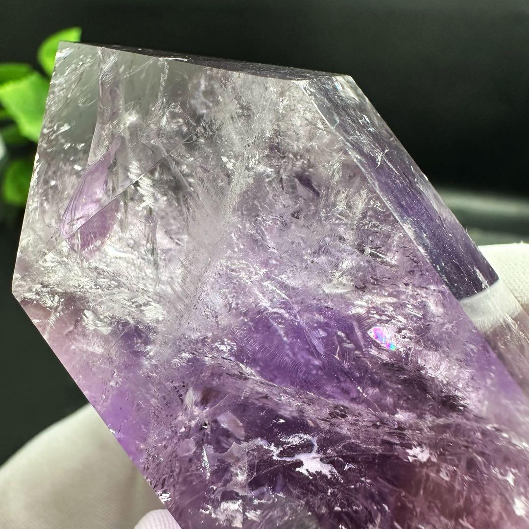 高品質❗️レインボー☆アメジスト 六角柱 パワーストーン天然石 原石A1061