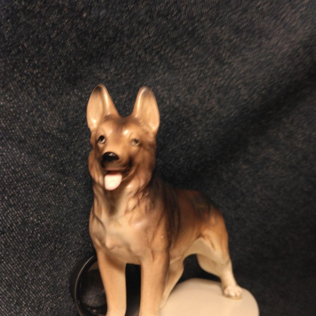 昭和レトLoo Ker シェパード　置物　Dog chain イヌ　ノベルティ