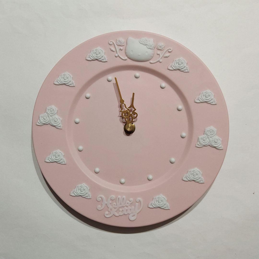 ハローキティ プレート クロック 時計 置時計 陶器