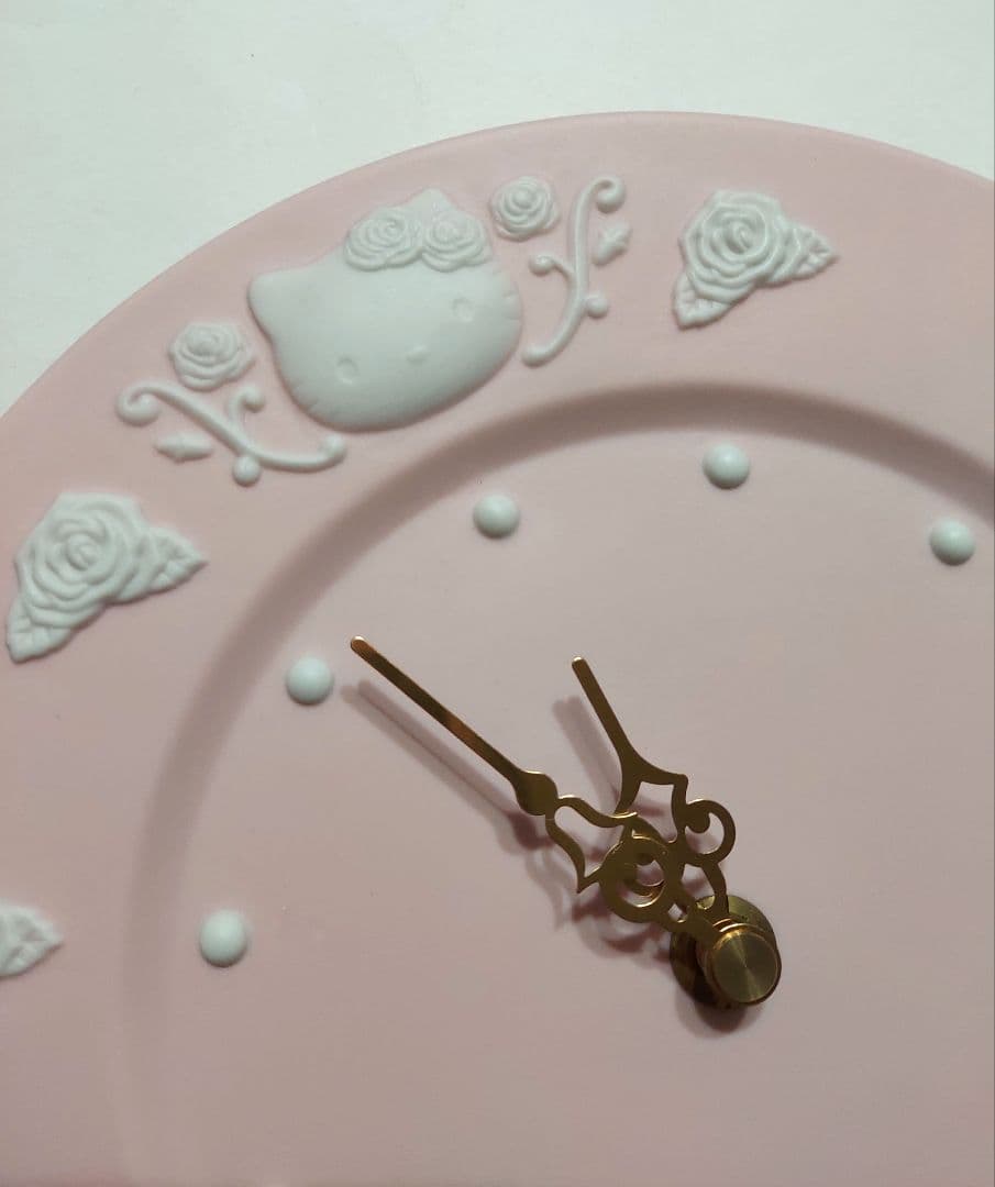 ハローキティ プレート クロック 時計 置時計 陶器