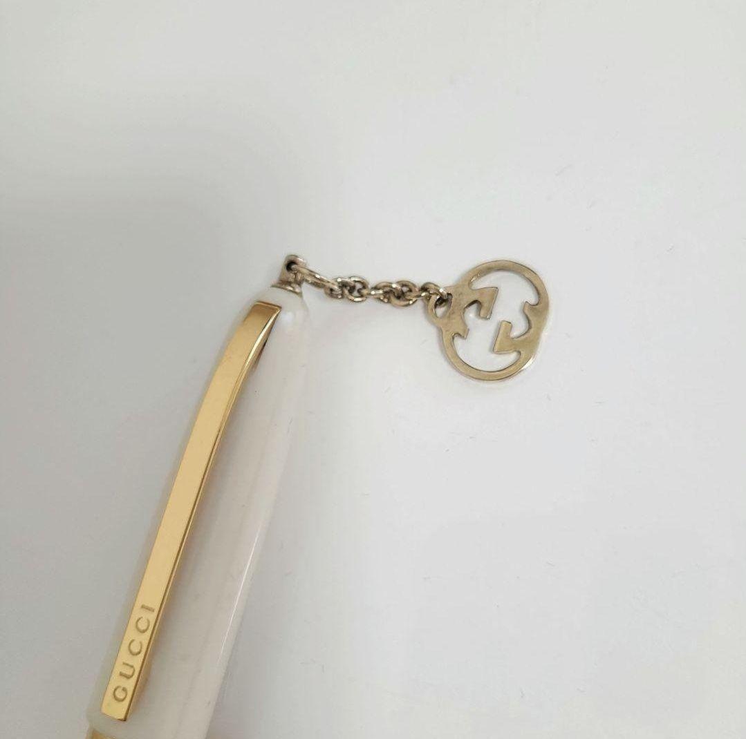 専用ケース 説明書付き GUCCI ボールペン ホワイト ゴールド