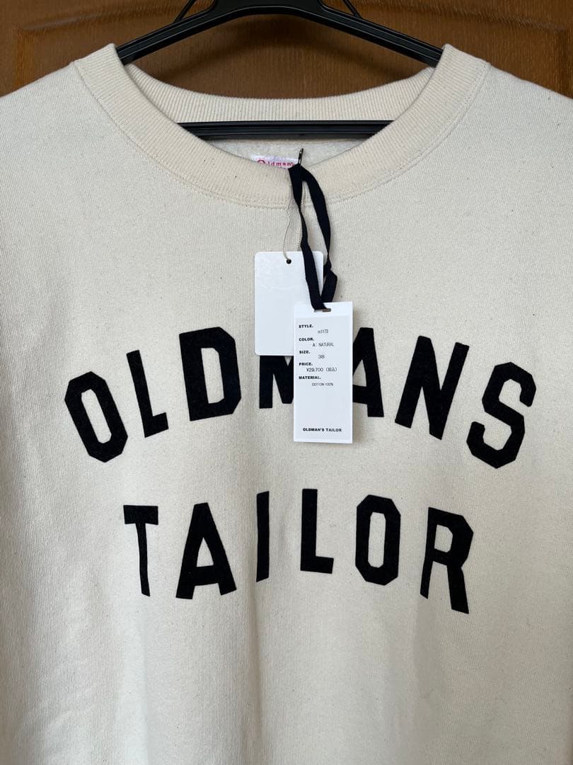 OLDMAN'STAILOR コットンフロッキープリント起毛スウェット