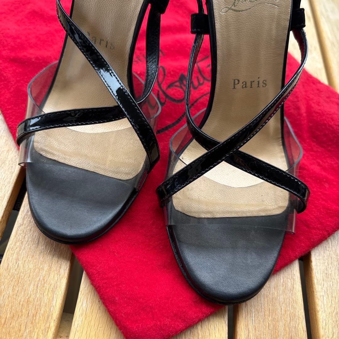 ルブタン　クリアストラップ　グリッター　ハイヒール　パンプス　サンダル　35.5