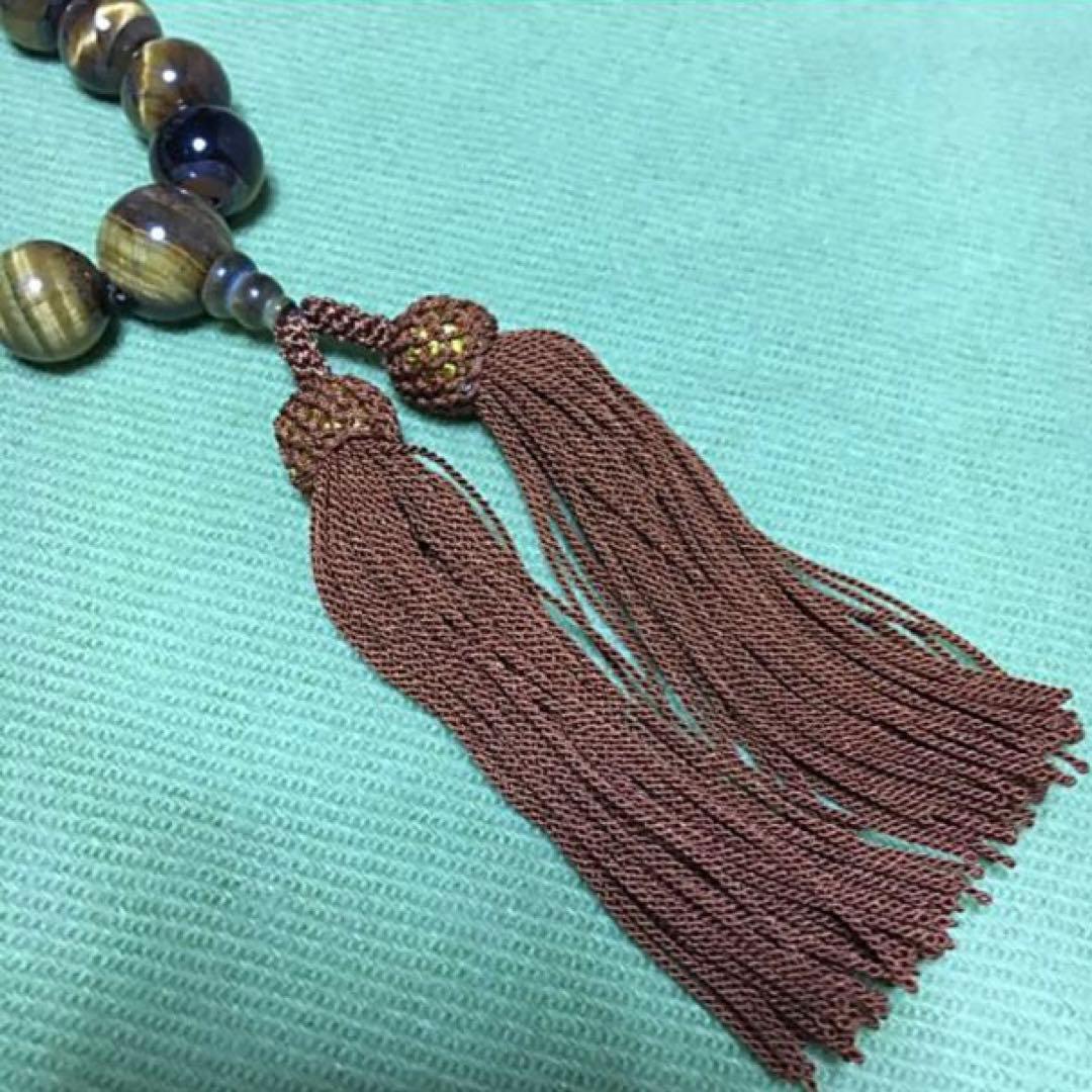 新品！タイガーアイ大玉念珠