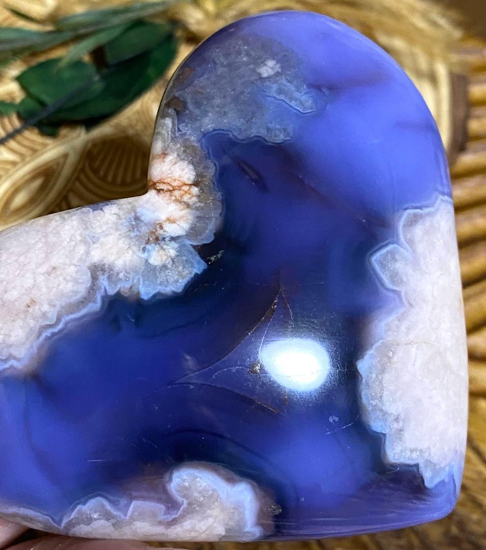 ⭐so ⭐ブルー フラワー アゲート★桜瑪瑙★ぷっくり ハート★大き他